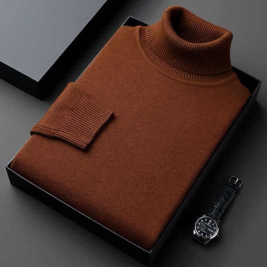 Men's Turtleneck Pure Color Thickened Loose Casual Sweater
